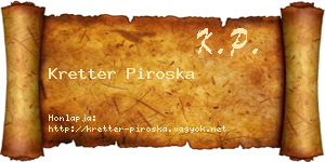 Kretter Piroska névjegykártya
